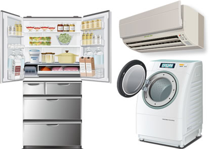 エアコン・冷蔵庫・洗濯機のモーターやコイル